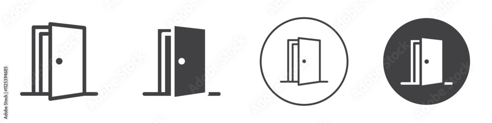 door icon Simple outline vector logo door icon Simple outline vector logo