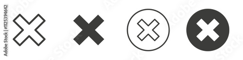 Delete icon Simple outline vector logo