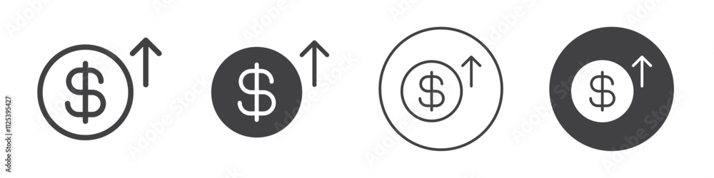 Money increase icon Simple outline vector logo Money increase icon Simple outline vector logo
