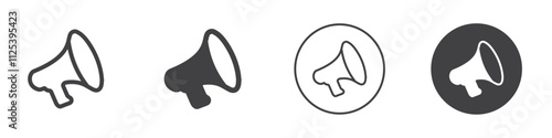Megaphone icon Simple outline vector logo