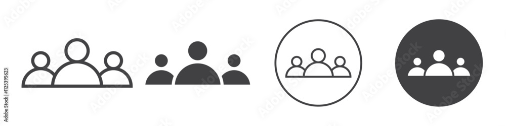 people communuity icon Simple outline vector logo people communuity icon Simple outline vector logo
