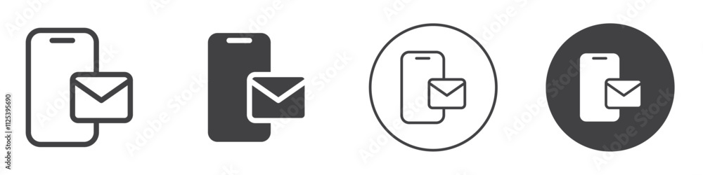 phone with mail icon Simple outline vector logo phone with mail icon Simple outline vector logo
