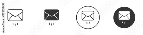 Outgoing mail icon Simple outline vector logo