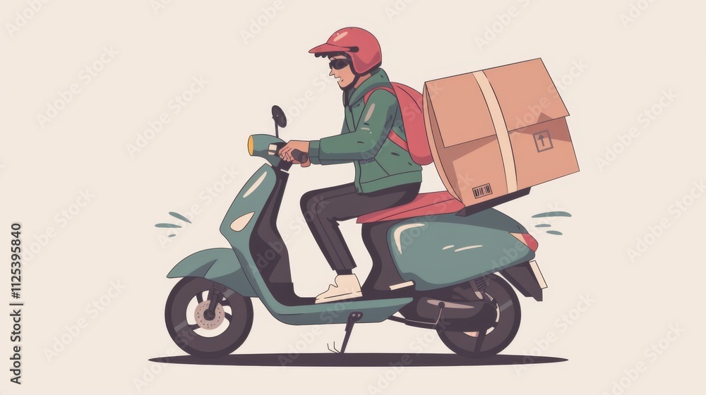 Fast delivery scooter. Delivery transprtation Fast delivery scooter. Delivery transprtation