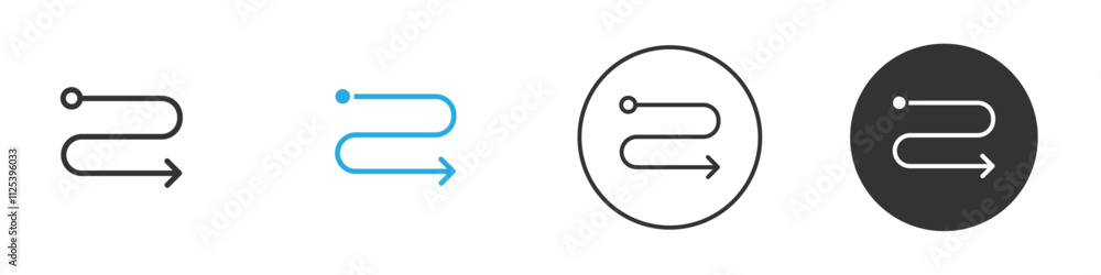 Route start and finish point icon Simple outline vector logo Route start and finish point icon Simple outline vector logo