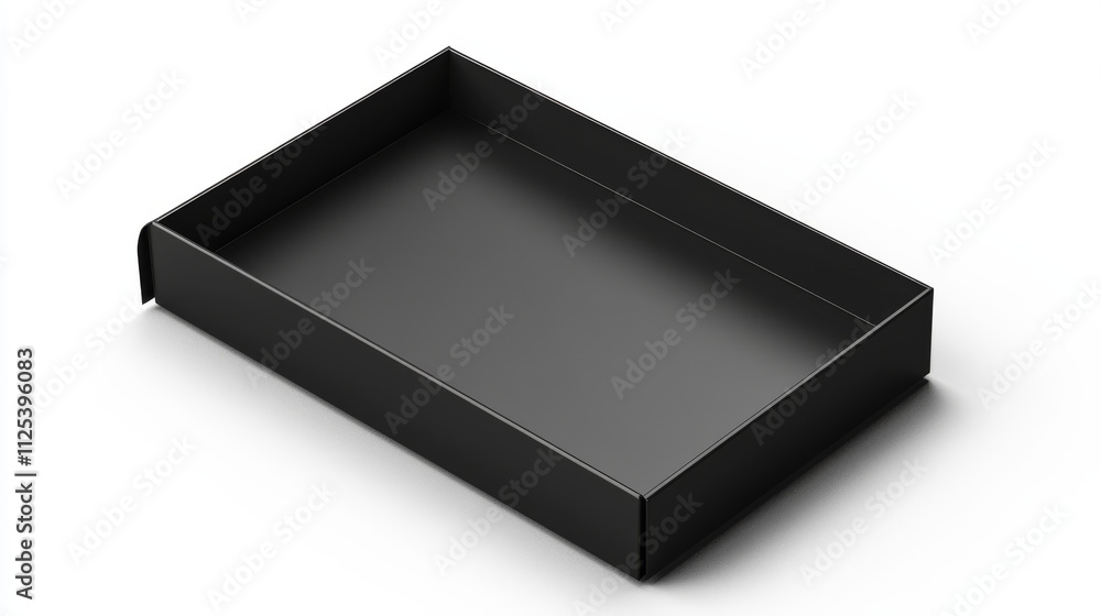 Open slide box mockup. Realistic vector illustration set of black blank carton package with sleeve. Empty pack in form of drawer for gift or goods postage concept. Cardboard matchbox template. Open slide box mockup. Realistic vector illustration set of black blank carton package with sleeve. Empty pack in form of drawer for gift or goods postage concept. Cardboard matchbox template.