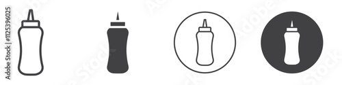 Sauces bottle icon Simple outline vector logo
