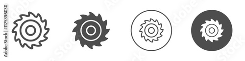 Saw blade icon Simple outline vector logo
