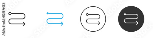 Route start and finish point icon Simple outline vector logo