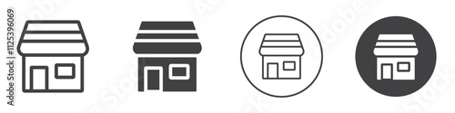 Shop marketplace icon Simple outline vector logo