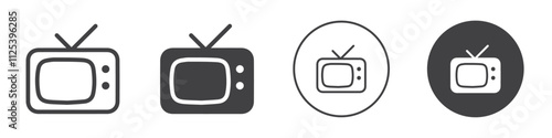 Television icon Simple outline vector logo