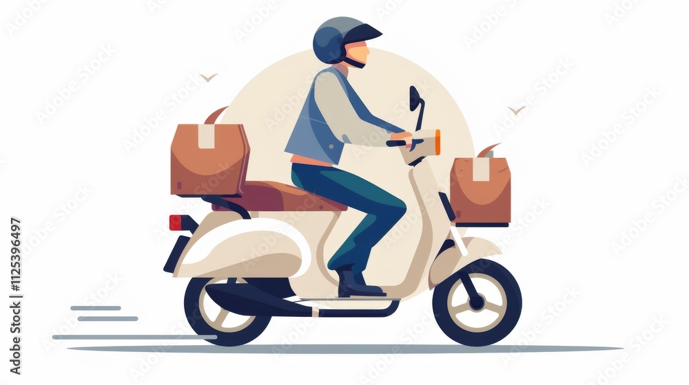 Fast delivery scooter. Delivery transprtation Fast delivery scooter. Delivery transprtation