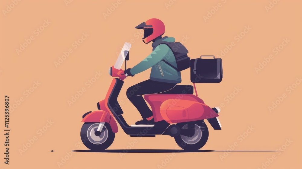 Fast delivery scooter. Delivery transprtation Fast delivery scooter. Delivery transprtation
