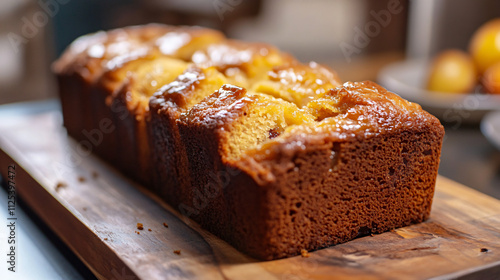 Moist plum cake with vanilla essence.