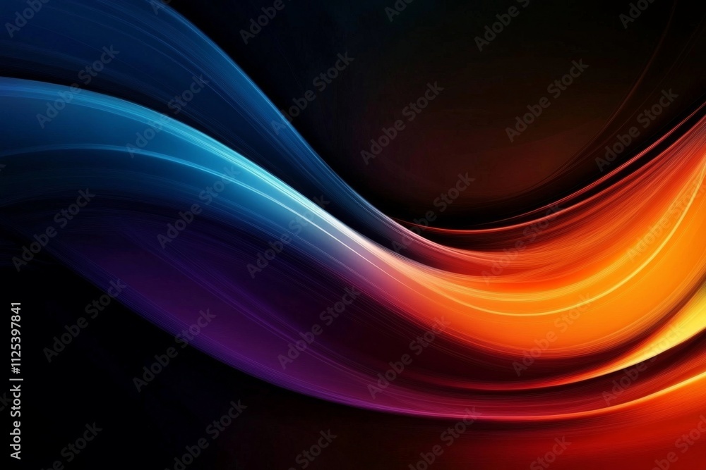 Obraz premium A vibrant abstract background showcasing a gradient wave design.