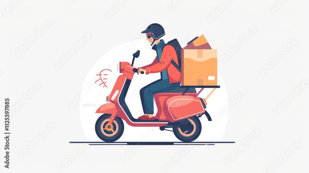 Fast delivery scooter. Delivery transprtation Fast delivery scooter. Delivery transprtation