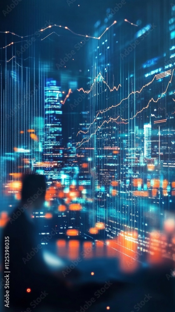 Obraz premium The integration of holographic data displays for enhanced trading experiences.