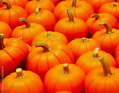 Fresh ripe pumpkins arranged in a decorative pattern serve as a visually appealing autumnal backdrop._00001_ photo