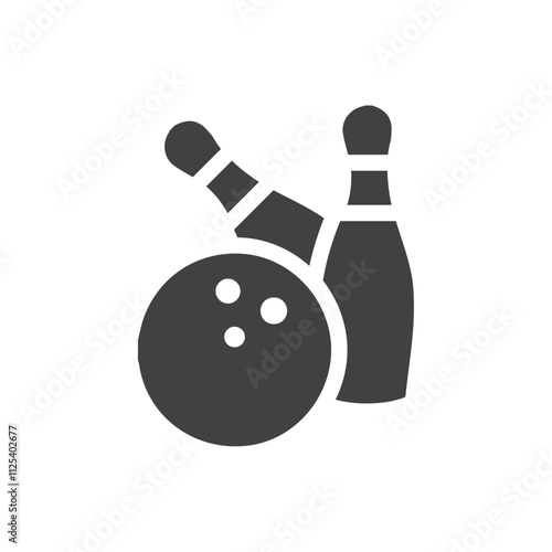 Bowling icon Vector logo outline