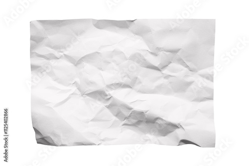 Abstract white recycled crumpled paper isolated on white background. Wrinkled paper texture background