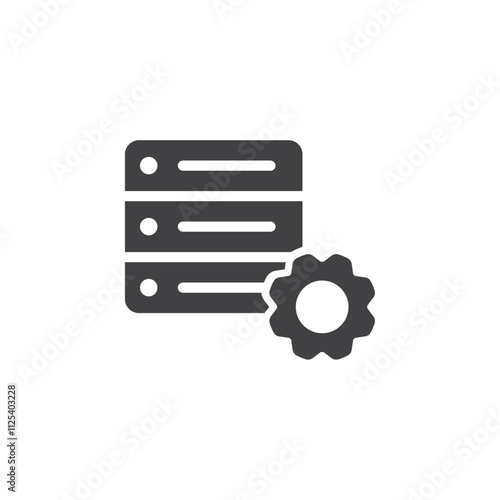 Data center configuration Vector logo outline