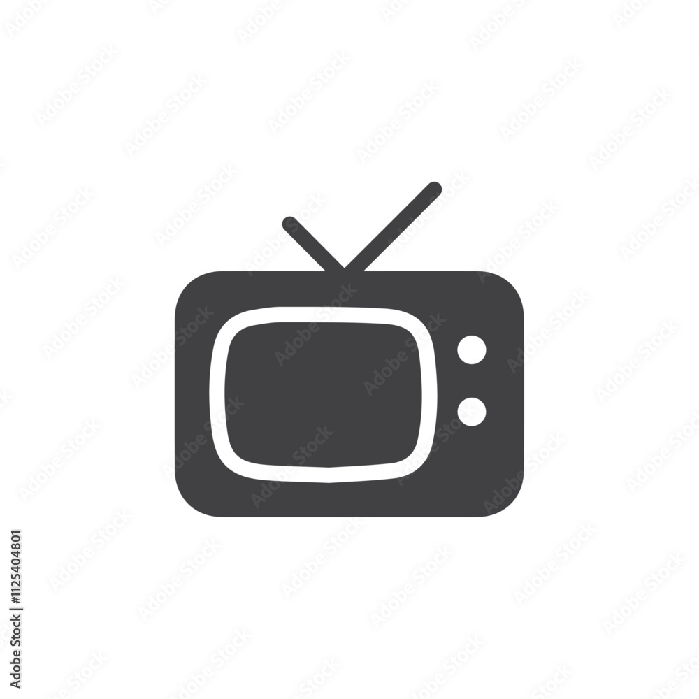 Television icon Vector logo outline Television icon Vector logo outline