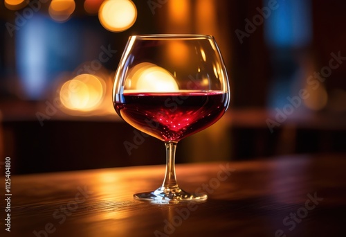 close shot elegant wine glass filled shimmering liquid reflecting light colorful hues, beverage, glassware, drink, clarity, reflection, design, vintage