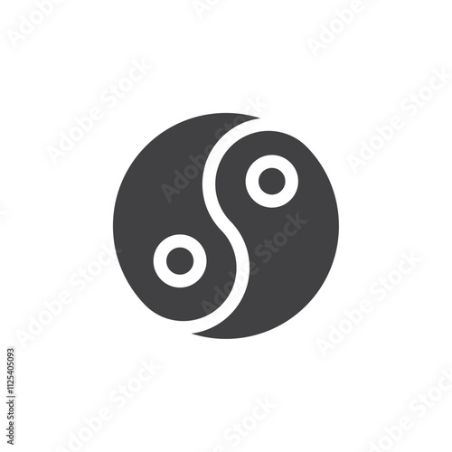 Yin Yang icon Vector logo outline