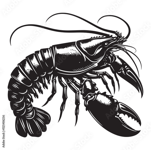 Lobster Silhouette vector illustration
