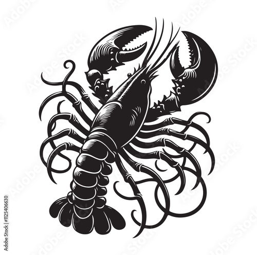 Lobster Silhouette vector illustration