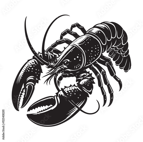 Lobster Silhouette vector illustration
