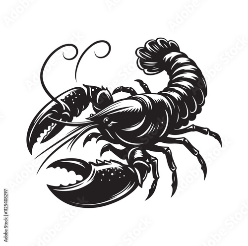 Lobster Silhouette vector illustration