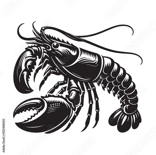 Lobster Silhouette vector illustration