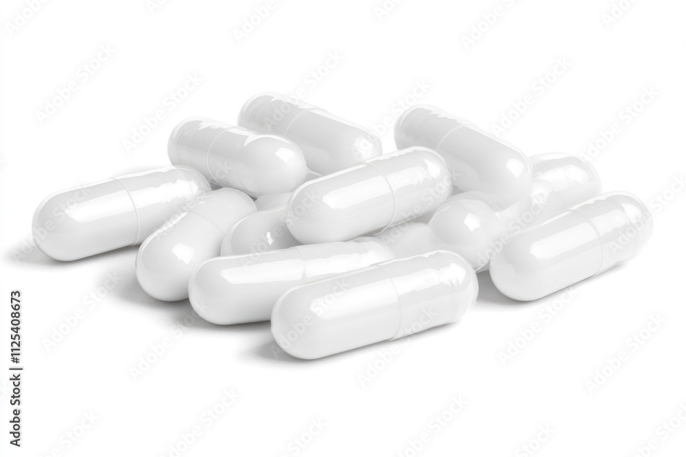 Single Isolated White Pill on Heap - Symbol of Recovery and Medical Relief Single Isolated White Pill on Heap - Symbol of Recovery and Medical Relief