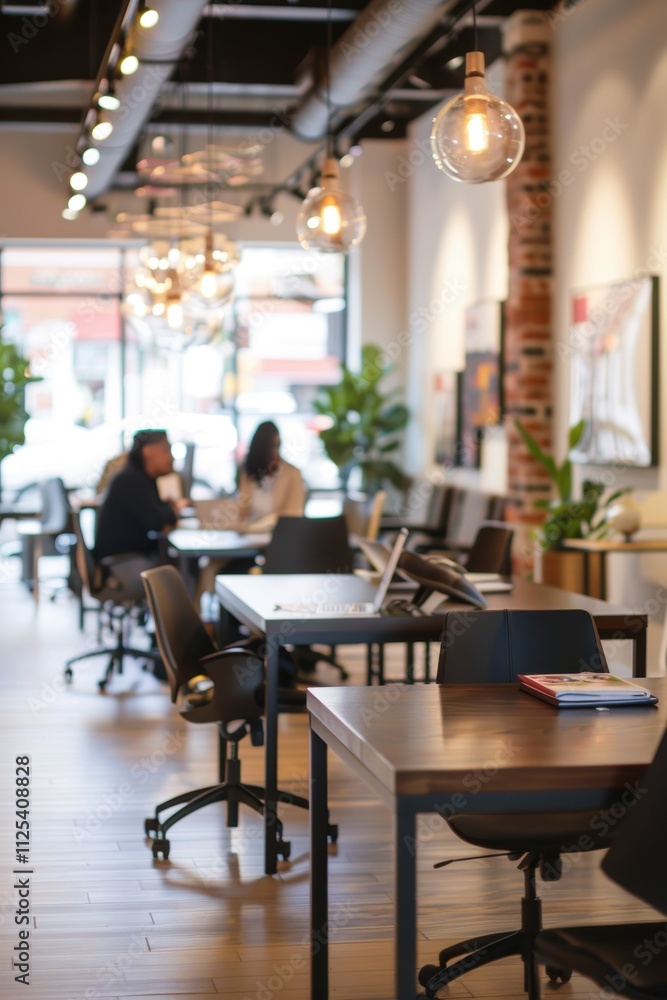 Fototapeta premium Vibrant Co-Working Space with Modern Design and Young Professionals