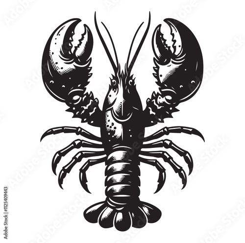 Lobster Silhouette vector illustration