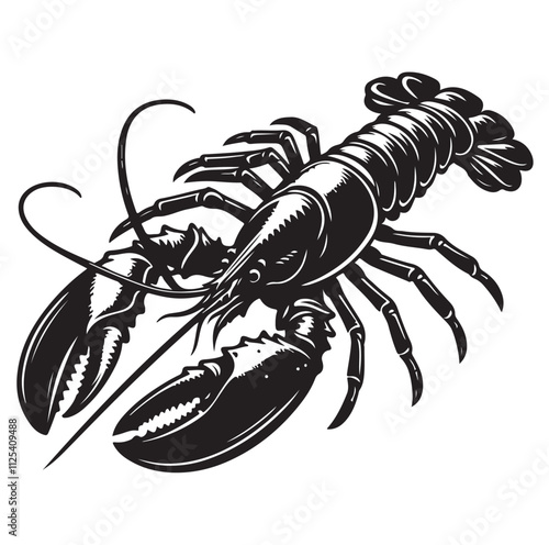 Lobster Silhouette vector illustration