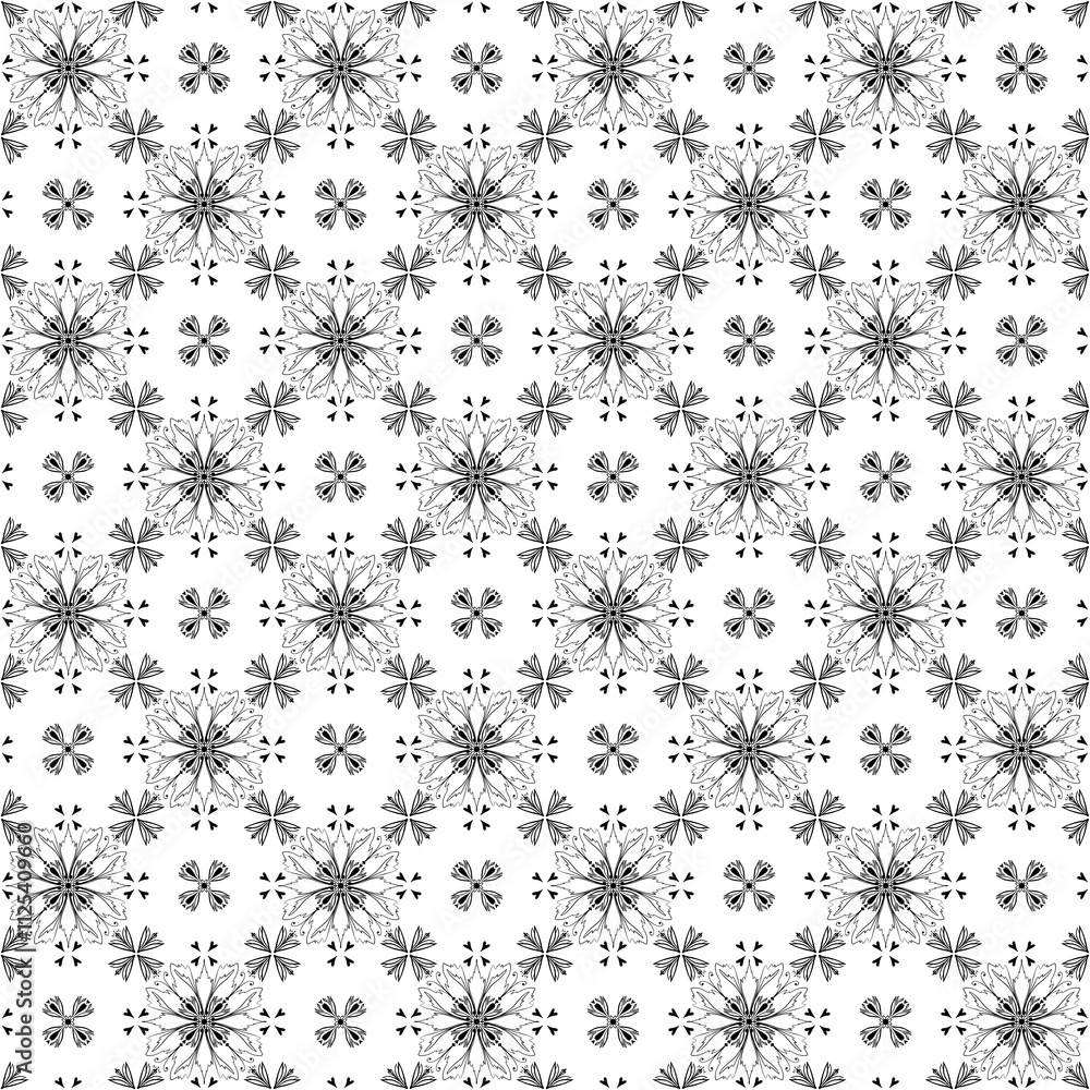 Delicate seamless Floral monochrome pattern Delicate seamless Floral monochrome pattern