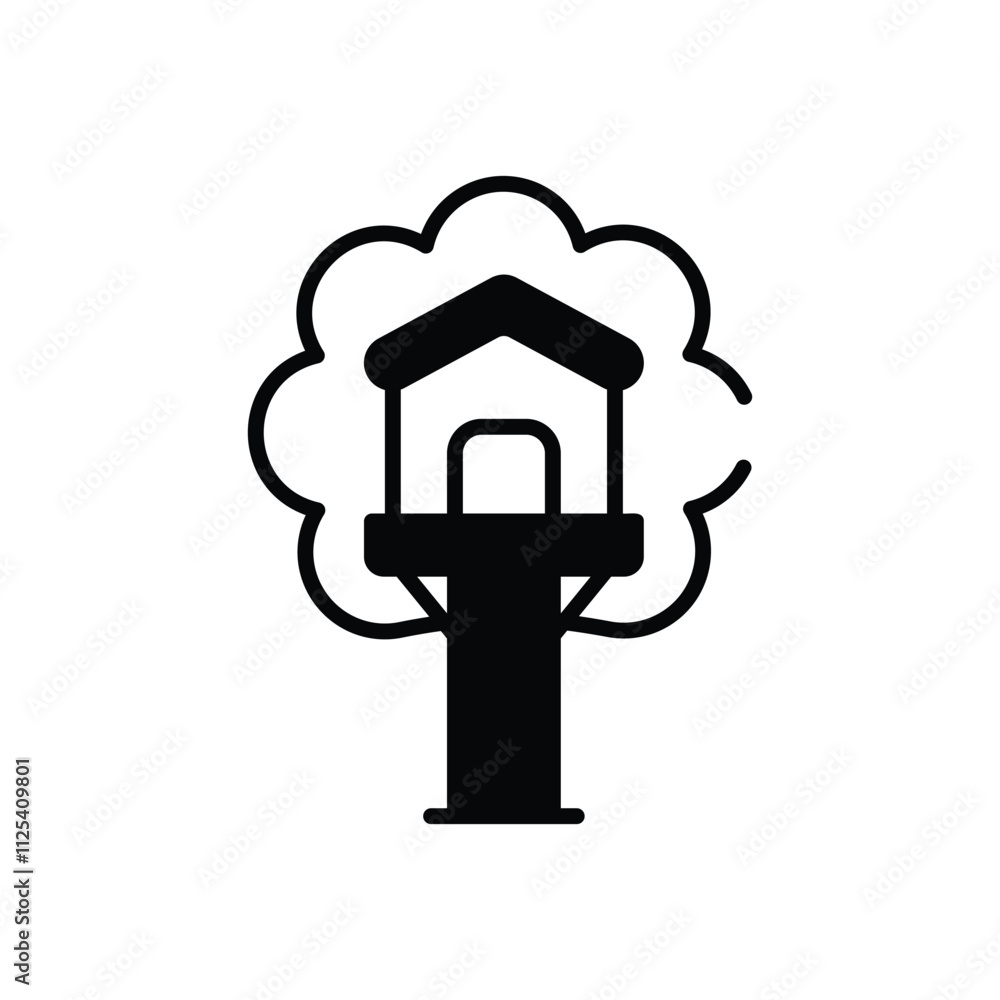 Treehouse vector icon Treehouse vector icon