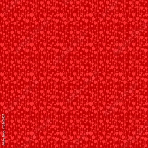 A seamless red heart texture with a decorative pattern, perfect as a festive background or wallpaper design. Love and Valentine's day concept.