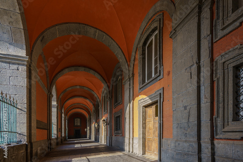 Beautiful, atmospheric arcades with beautiful vaults photo