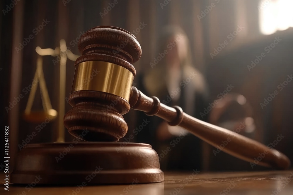 Legal Advocacy: Lawyer Working on Documents with Judge's Gavel and Justice Symbolism in Professional Environment Legal Advocacy: Lawyer Working on Documents with Judge's Gavel and Justice Symbolism in Professional Environment