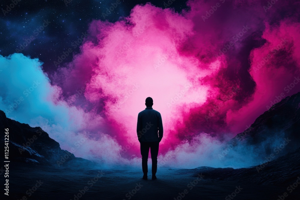 cosmic connection, telepathic connection captured through colorful spiritual energy in a galactic scene prompting deep introspection cosmic connection, telepathic connection captured through colorful spiritual energy in a galactic scene prompting deep introspection