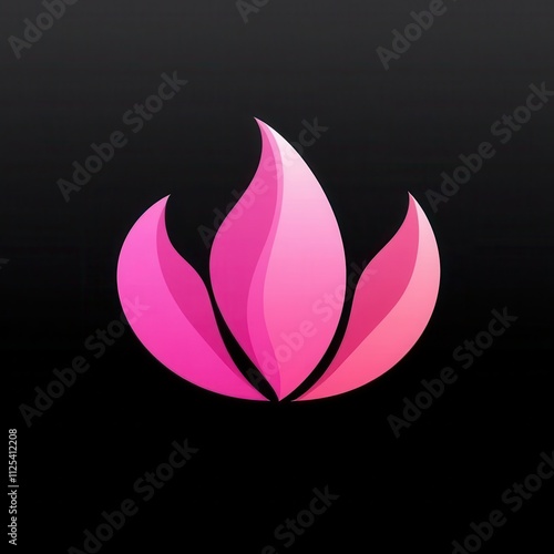 Pink fire flower logo design.