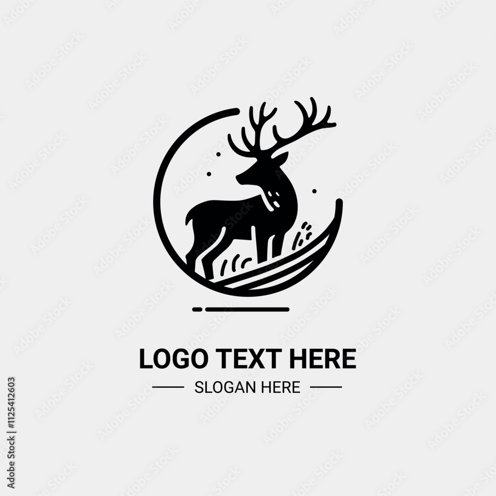 Deer illustration silhouette logo icon Deer illustration silhouette logo icon