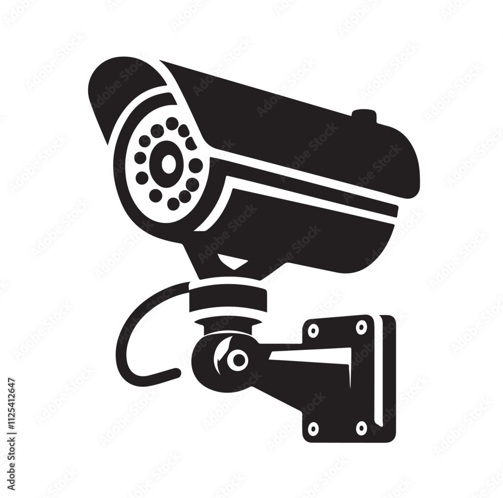 silhouette of cctv camera vector illustration silhouette of cctv camera vector illustration