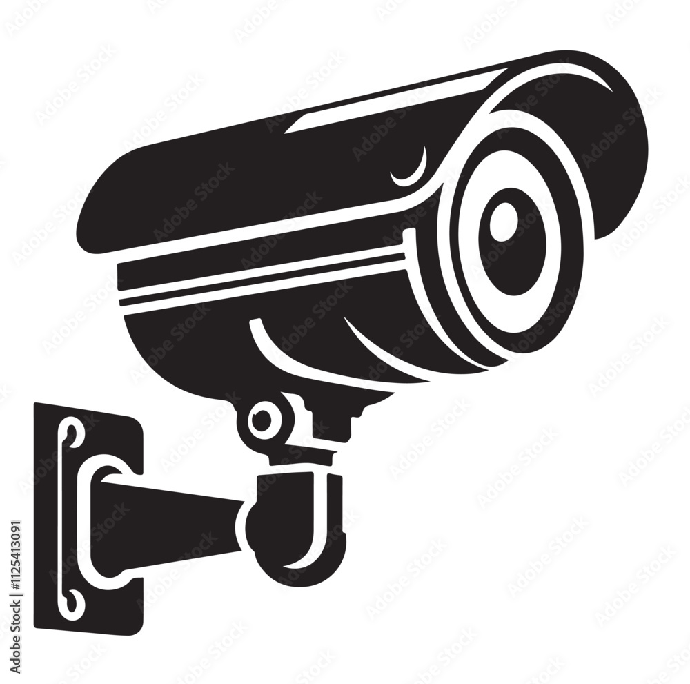 silhouette of cctv camera vector illustration silhouette of cctv camera vector illustration