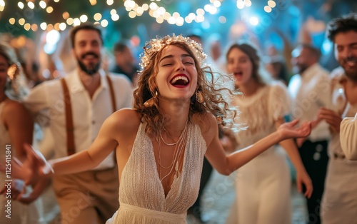 Joyful Celebration at a Wedding Party