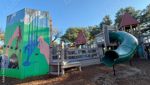 Tillery Park - offers a large playground with a merry-go-round, picnic areas, and a field. Fort Worth, Texas, USA photo