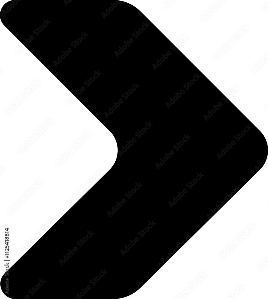 Simple black arrow pointing to the right with rounded edges, ideal for indicating direction, progress, or navigation on a clean white background Simple black arrow pointing to the right with rounded edges, ideal for indicating direction, progress, or navigation on a clean white background
